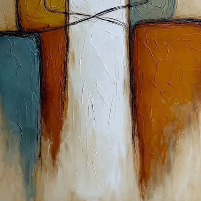 KINDRED: Textured Abstract Figurative Painting of Unity | rolled canvas, ready for custom framing