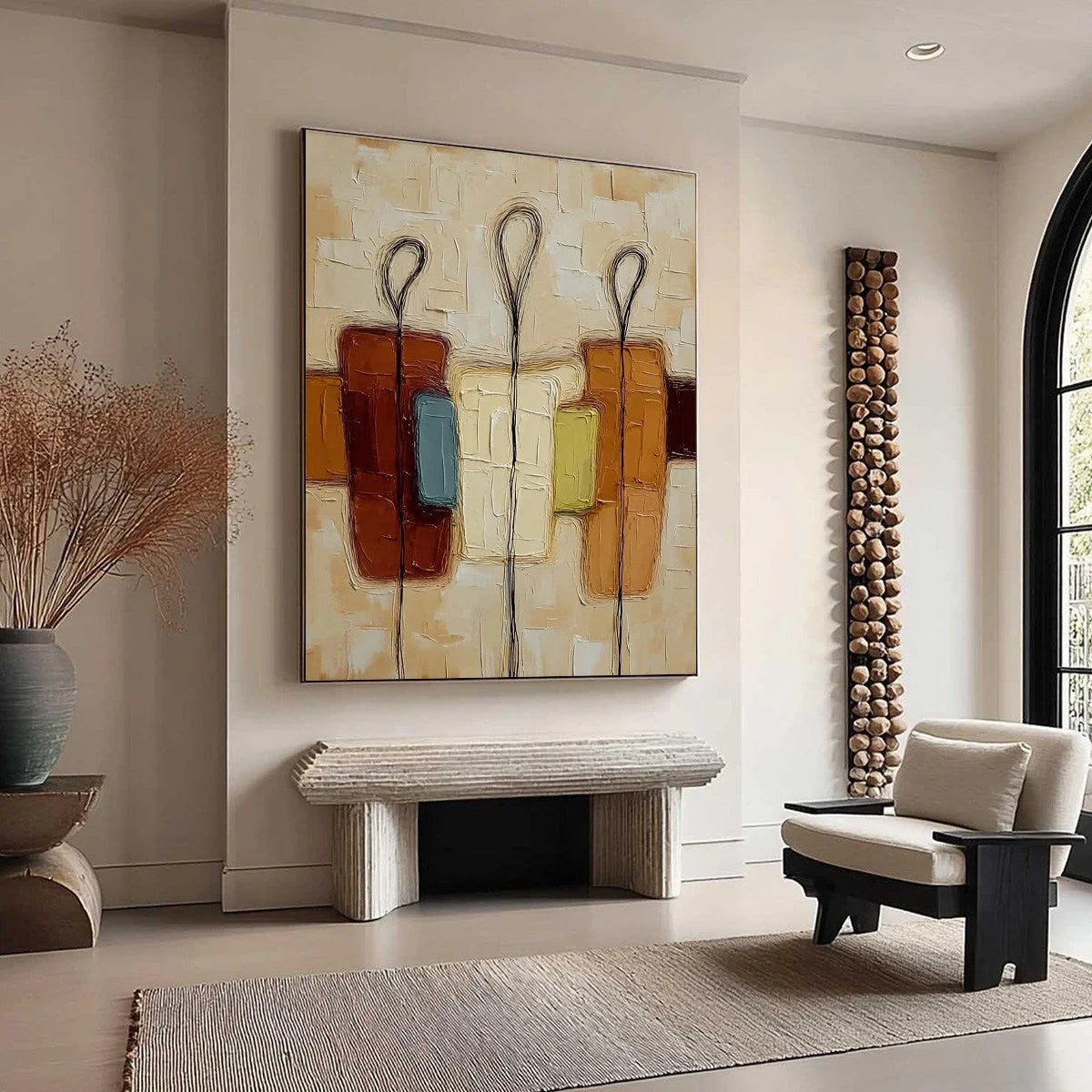 KINSHIP: Textured Abstract Figurative Painting of Three People | Figurative closeup, raised brushwork detail