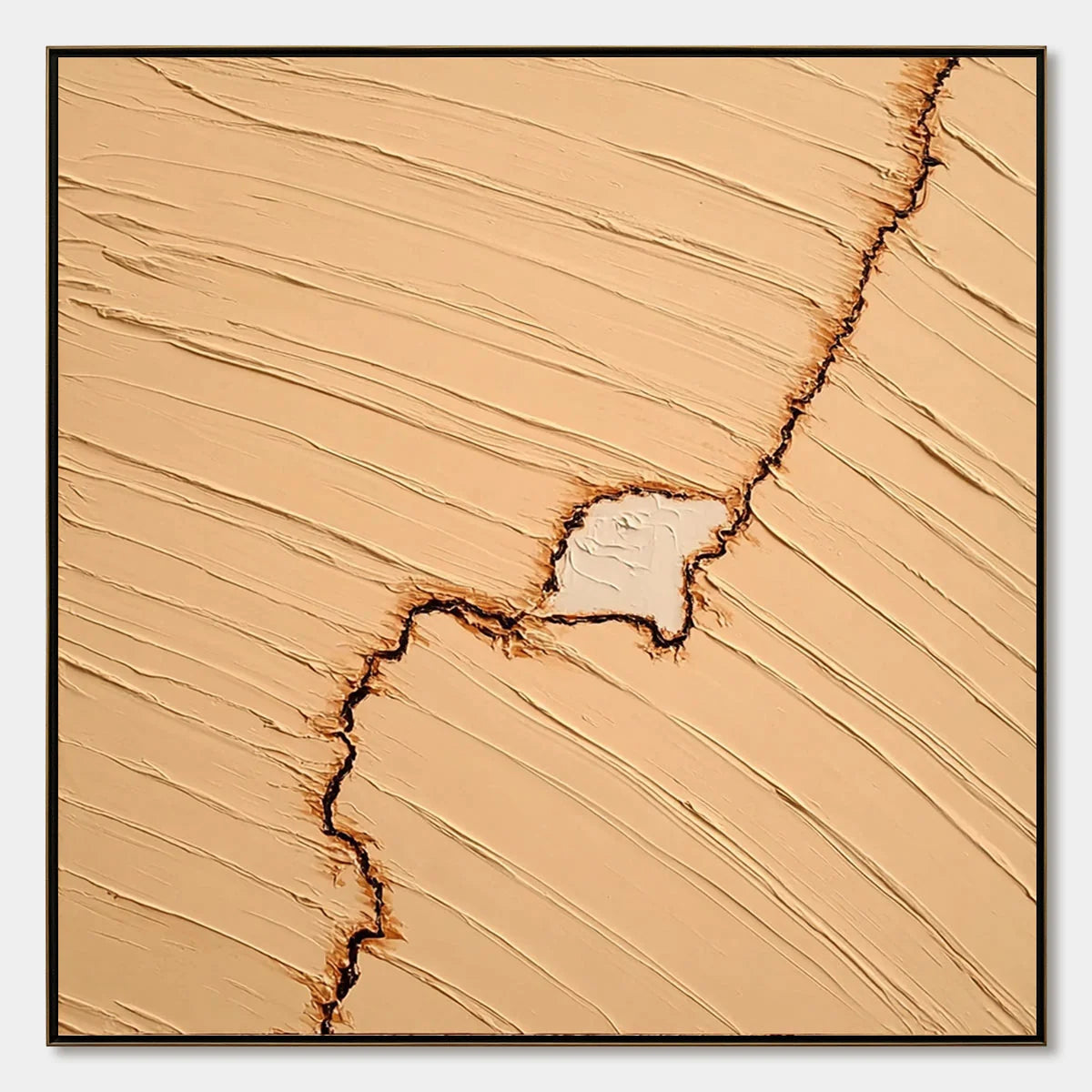 KINTSUGI: Textured Wabi-Sabi Impasto Abstract Painting | hanging in living room, Abstract wall art