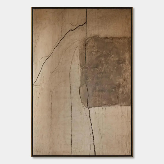 KINTSUGI TRACE: Large Wabi Sabi Textured Abstract Wall Art | hanging in living room, Abstract wall art