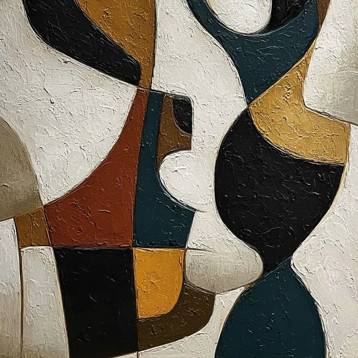 CONVERGENCE: Large Textured Geometric Abstract Oil Painting | rolled canvas, ready for custom framing