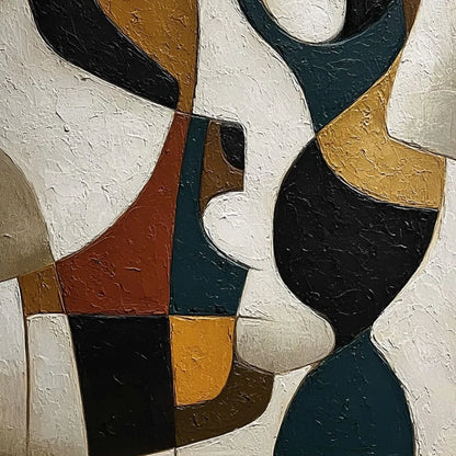 CONVERGENCE: Large Textured Geometric Abstract Oil Painting | rolled canvas, ready for custom framing