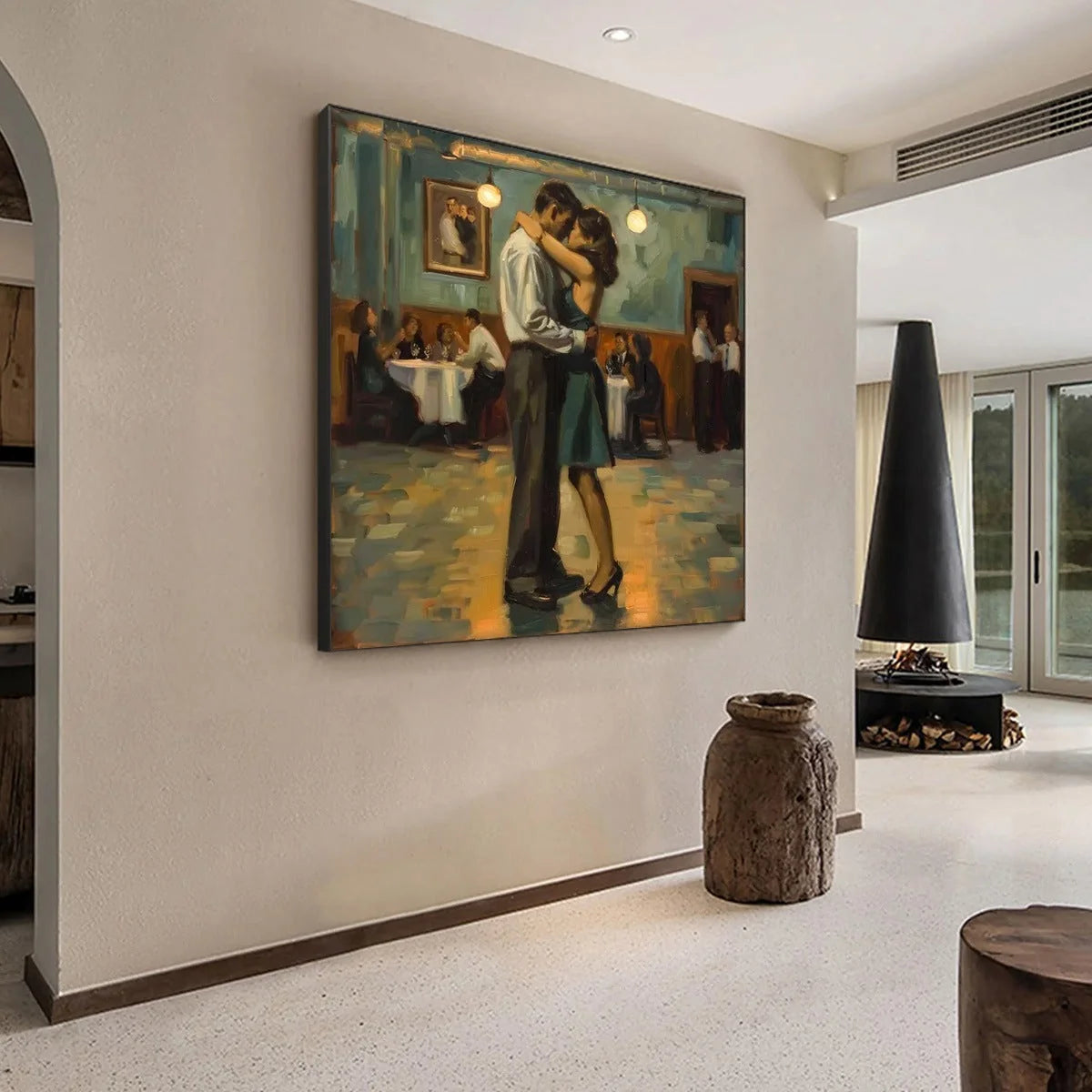 LAST DANCE: Romantic Figurative Oil Painting of Couple Dancing | Figurative mood, soft natural light studio shot