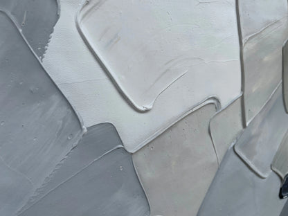 LAYERED HARMONY: Textured Abstract Oil Painting | rolled canvas, ready for custom framing