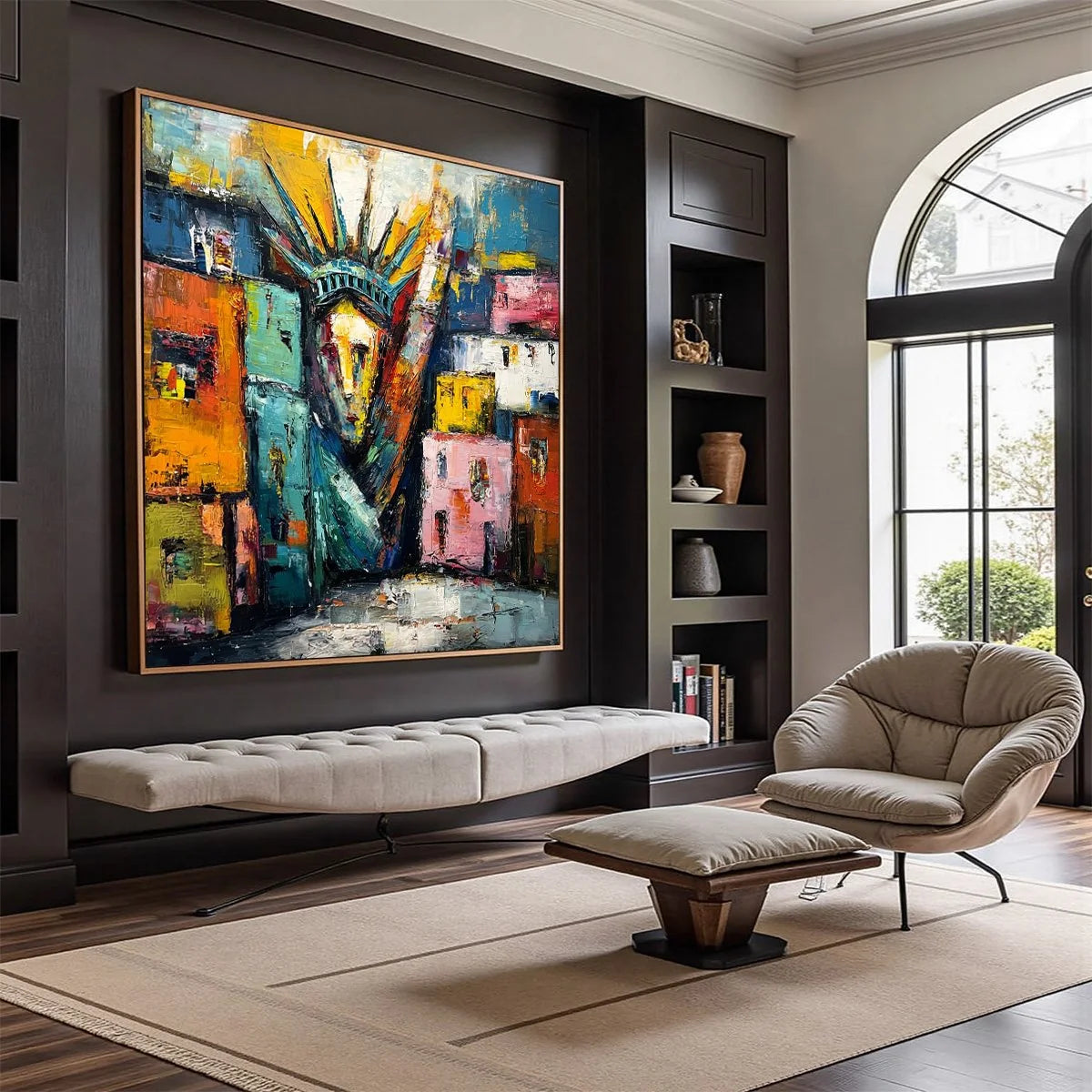 LIBERTY IGNITED: Abstract Textured Painting of an Iconic Landmark | Abstract mood, soft natural light studio shot