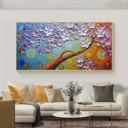 LILAC DREAM: Textured Floral Painting in Purple and Gold | Abstract closeup, raised brushwork detail