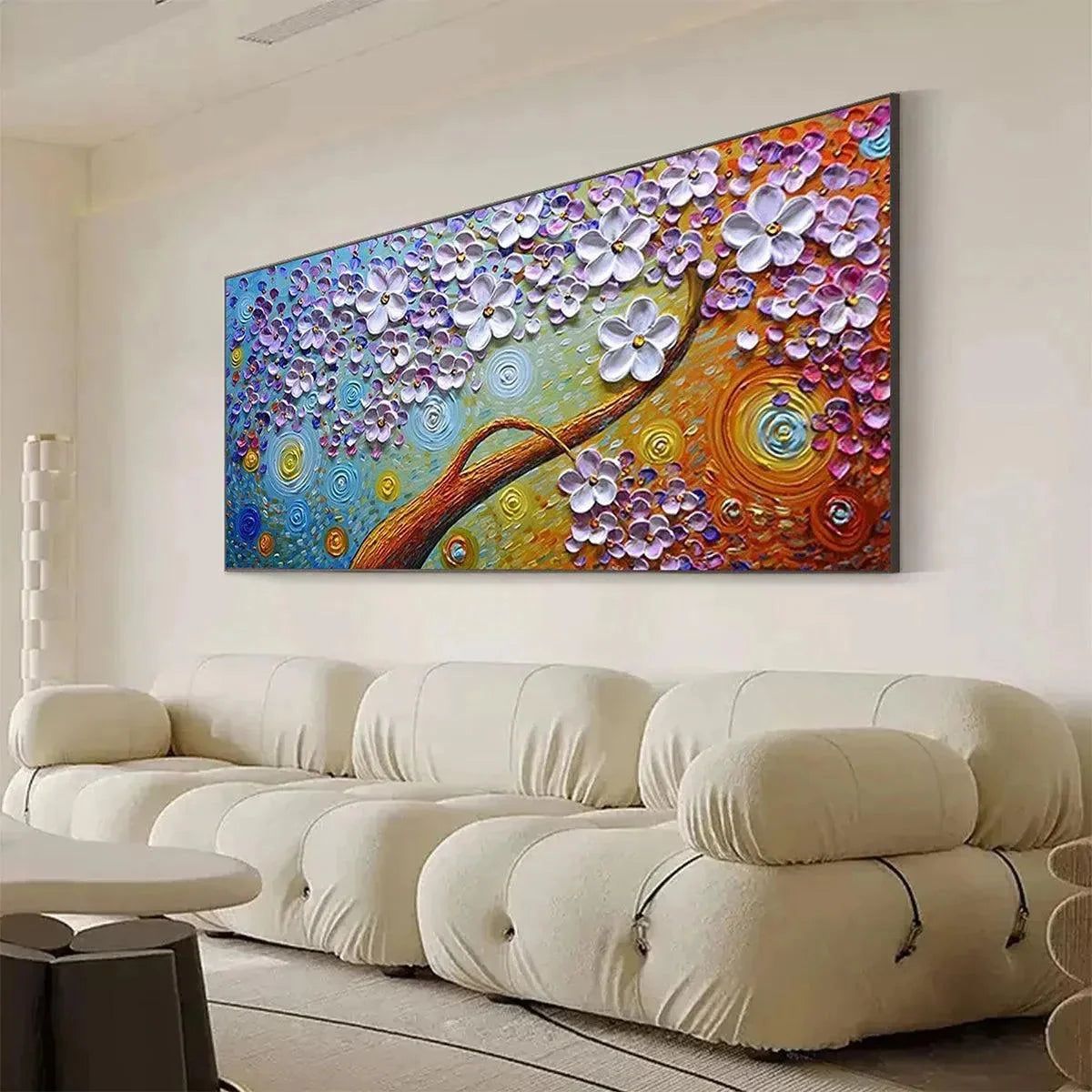 LILAC DREAM: Textured Floral Painting in Purple and Gold | rolled canvas, ready for custom framing