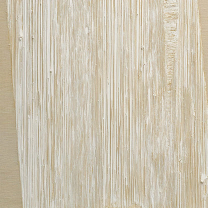 LINEAR CALM: Textured Minimalist Abstract Painting in Beige | rectangular format, hand-painted canvas edge