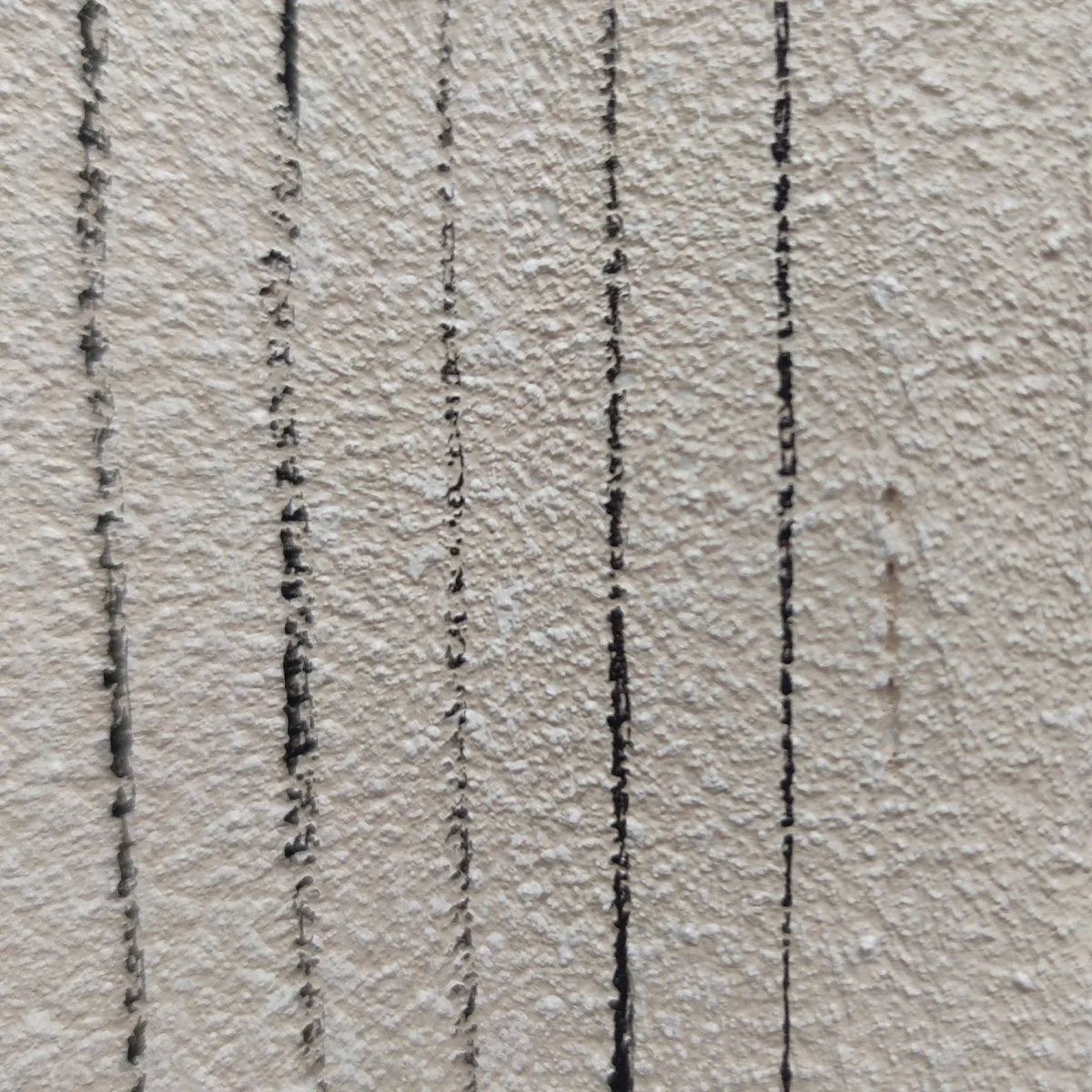 LINEAR CALM: Textured Minimalist Abstract Line Art Painting | black frame version on white wall