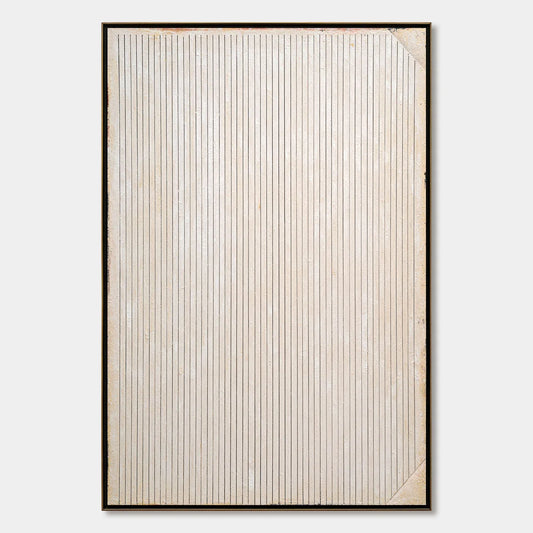 LINEAR CALM: Textured Minimalist Abstract Line Art Painting | hanging in living room, Minimalist wall art