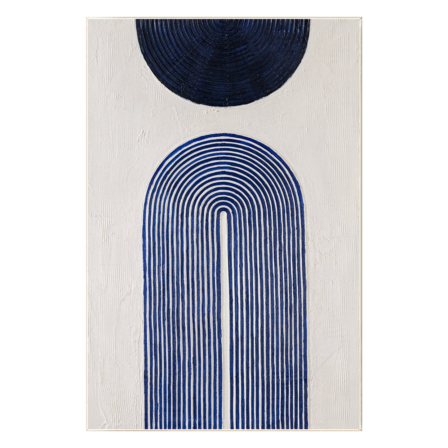 Marineblauw abstract schilderij: minimalistische muurkunst textuur #19