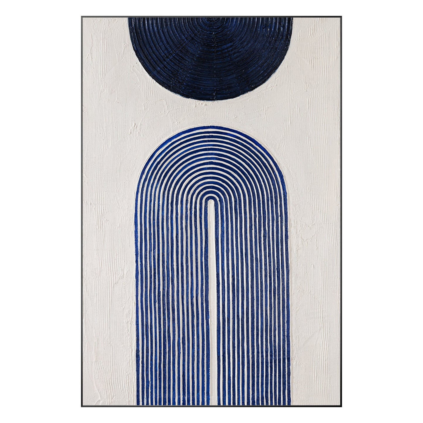 Marineblauw abstract schilderij: minimalistische muurkunst textuur #20