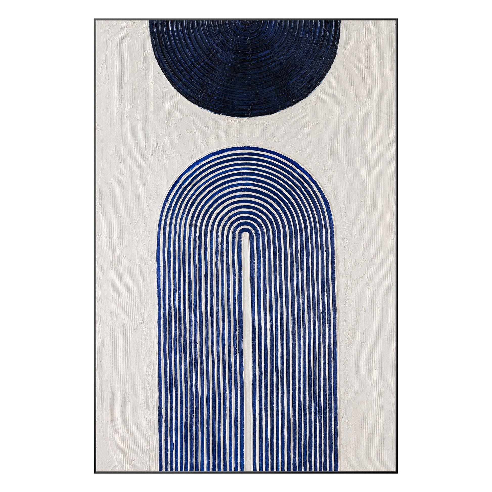 Marineblauw abstract schilderij: minimalistische muurkunst textuur #20