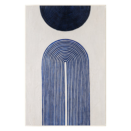 Marineblauw abstract schilderij: minimalistische muurkunst textuur #9