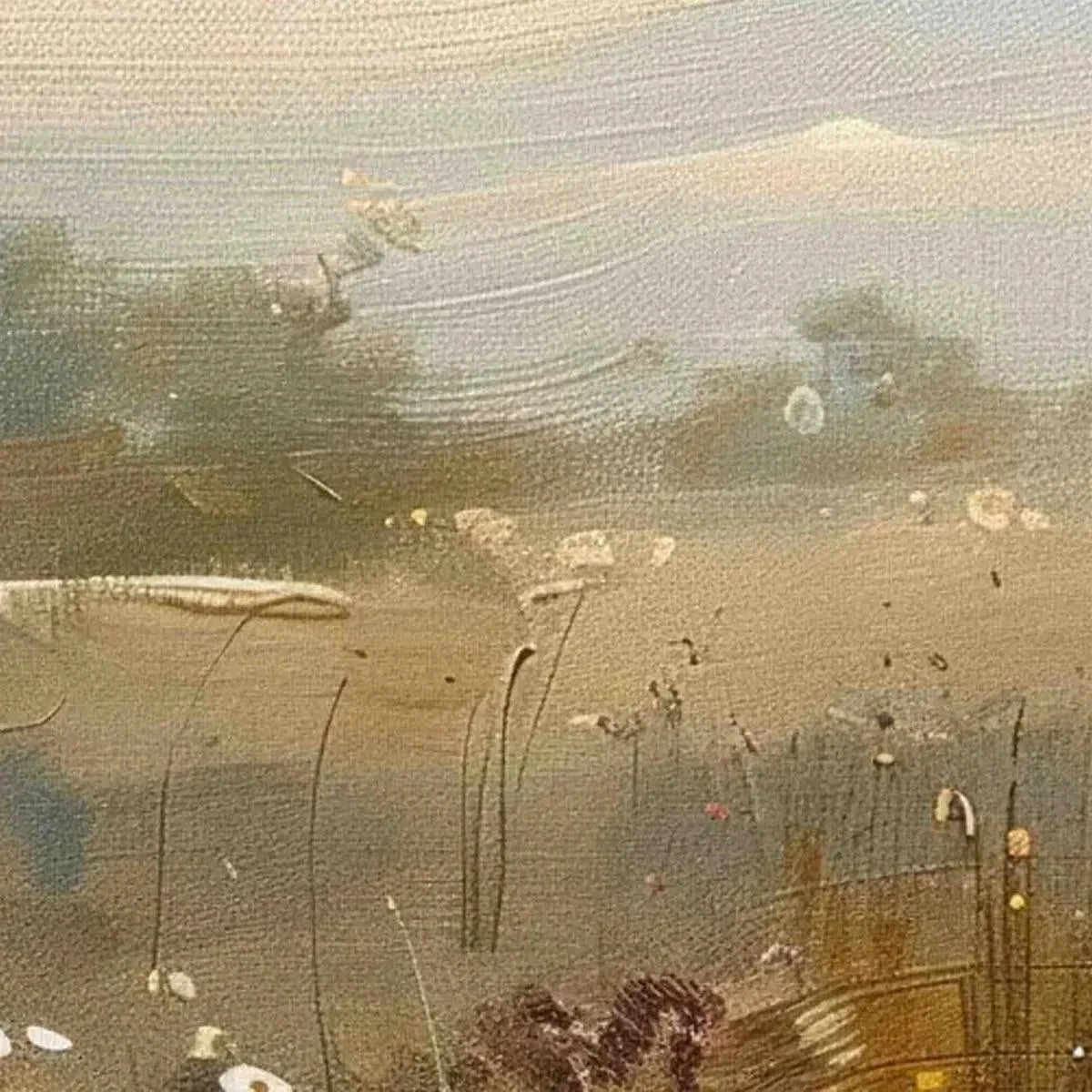 MEADOW VALLEY PANORAMIC: Landscape Painting, Panoramic Wall Art | multi-color palette, original oil on stretched canvas art