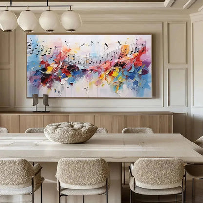 MELODY IN COLOR: Abstract Painting with Musical Notes | Abstract mood, soft natural light studio shot