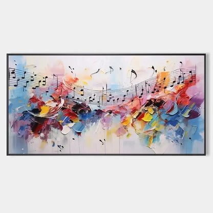 MELODY IN COLOR: Abstract Painting with Musical Notes | hanging in living room, Abstract wall art