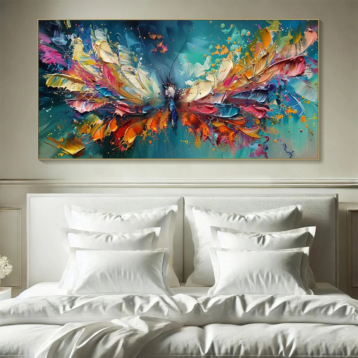 METAMORPHOSIS: Textured Impasto Colorful Butterfly Oil Painting | Abstract closeup, raised brushwork detail