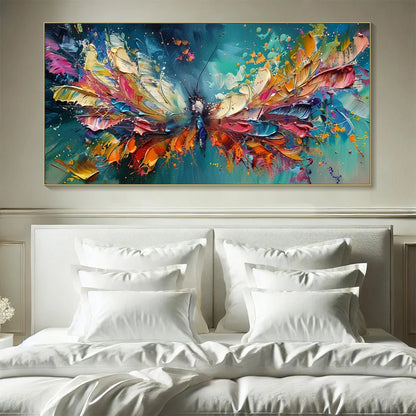 METAMORPHOSIS: Textured Impasto Colorful Butterfly Oil Painting | Abstract closeup, raised brushwork detail