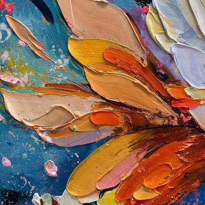METAMORPHOSIS: Textured Impasto Colorful Butterfly Oil Painting | rolled canvas, ready for custom framing