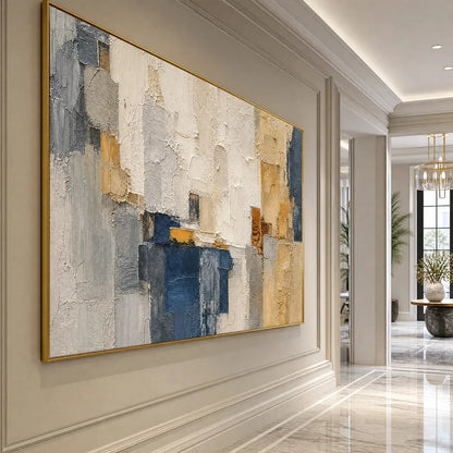 METROPOLIS: Textured Abstract Cityscape Impasto Painting | rolled canvas, ready for custom framing