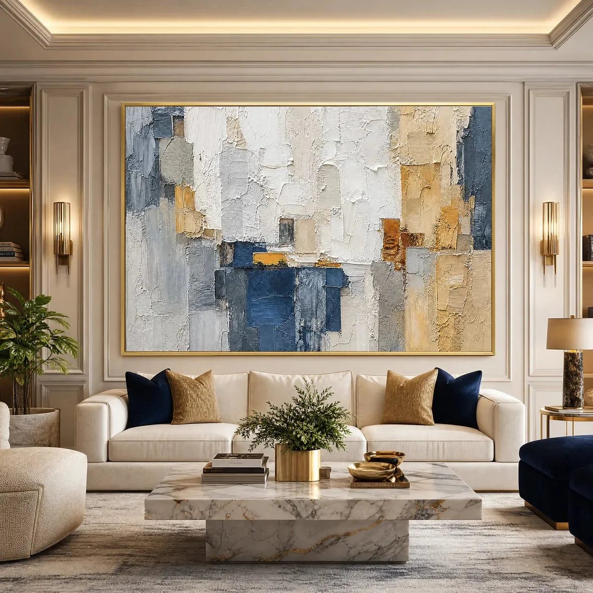 METROPOLIS: Textured Abstract Cityscape Impasto Painting | Abstract mood, soft natural light studio shot
