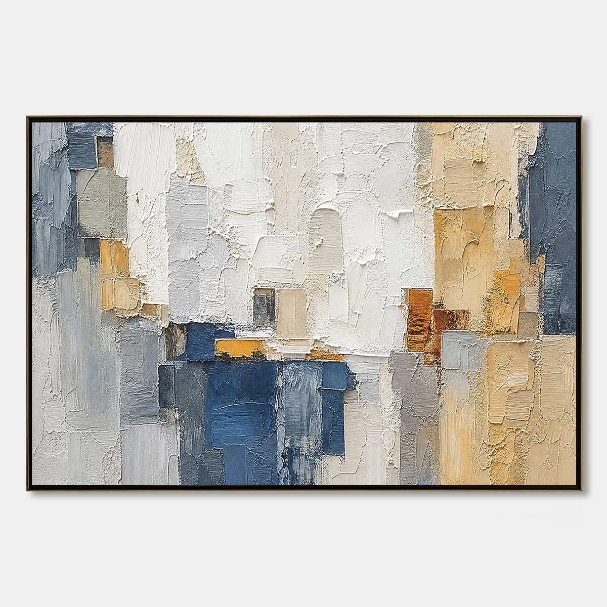 METROPOLIS: Textured Abstract Cityscape Impasto Painting | hanging in living room, Abstract wall art