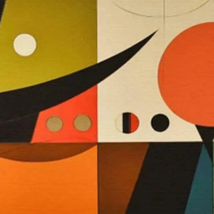 MID-CENTURY MODERN GEOMETRIC PANORAMIC: Abstract Painting, Panoramic Wall Art, Mid-Century Modern Decor | multi-color palette, original oil on stretched canvas art