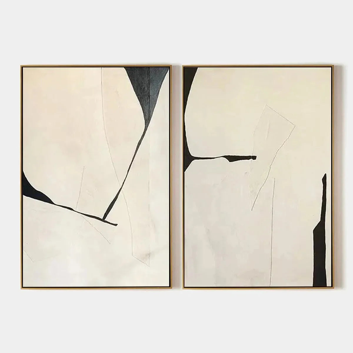 MINIMALIST ABSTRACT DIPTYCH: Abstract Minimalist Painting Set of 2, Vertical Wall Art | hanging in living room, Minimalist wall art