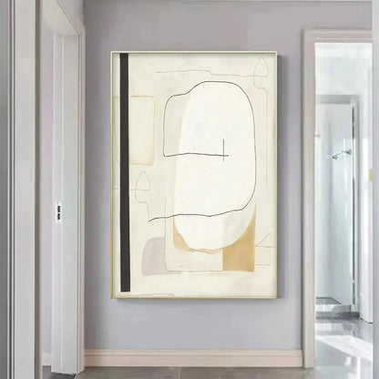 MINIMALIST ABSTRACT: Neutral Abstract Painting, Square Wall Art | Minimalist closeup, raised brushwork detail