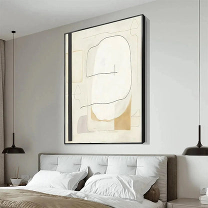 MINIMALIST ABSTRACT: Neutral Abstract Painting, Square Wall Art | rolled canvas, ready for custom framing