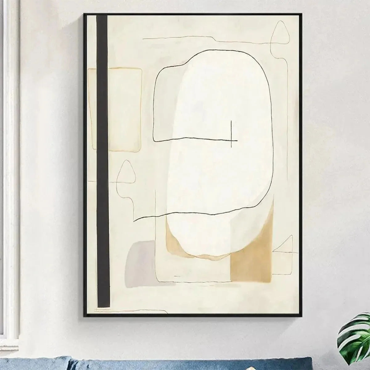 MINIMALIST ABSTRACT: Neutral Abstract Painting, Square Wall Art | multi-color palette, original oil on stretched canvas art