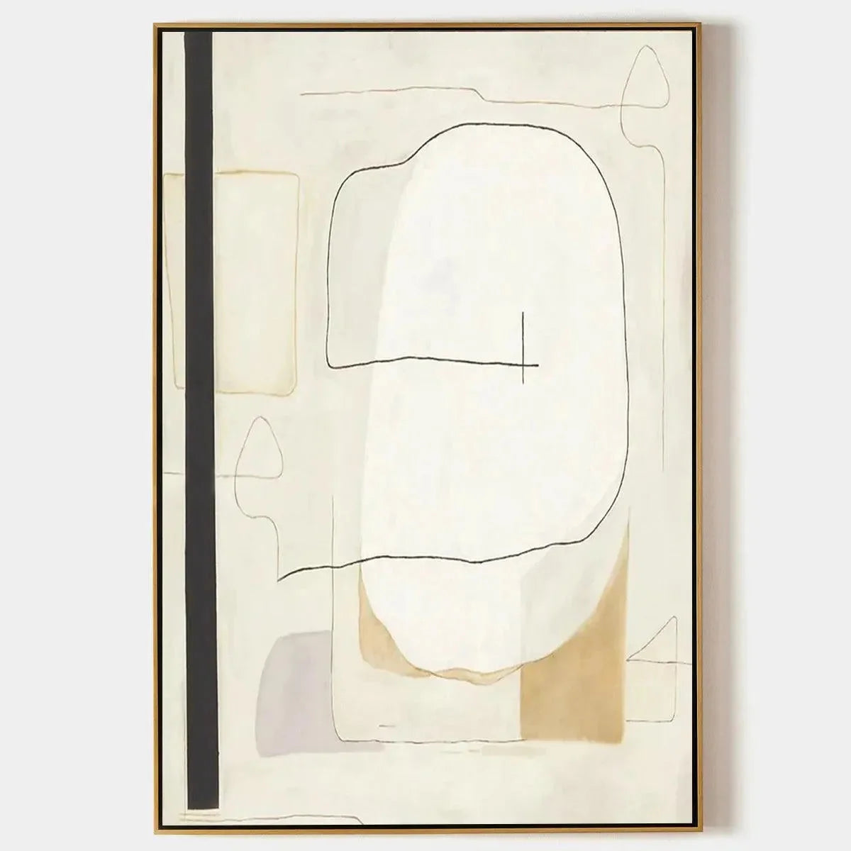 MINIMALIST ABSTRACT: Neutral Abstract Painting, Square Wall Art | hanging in living room, Minimalist wall art