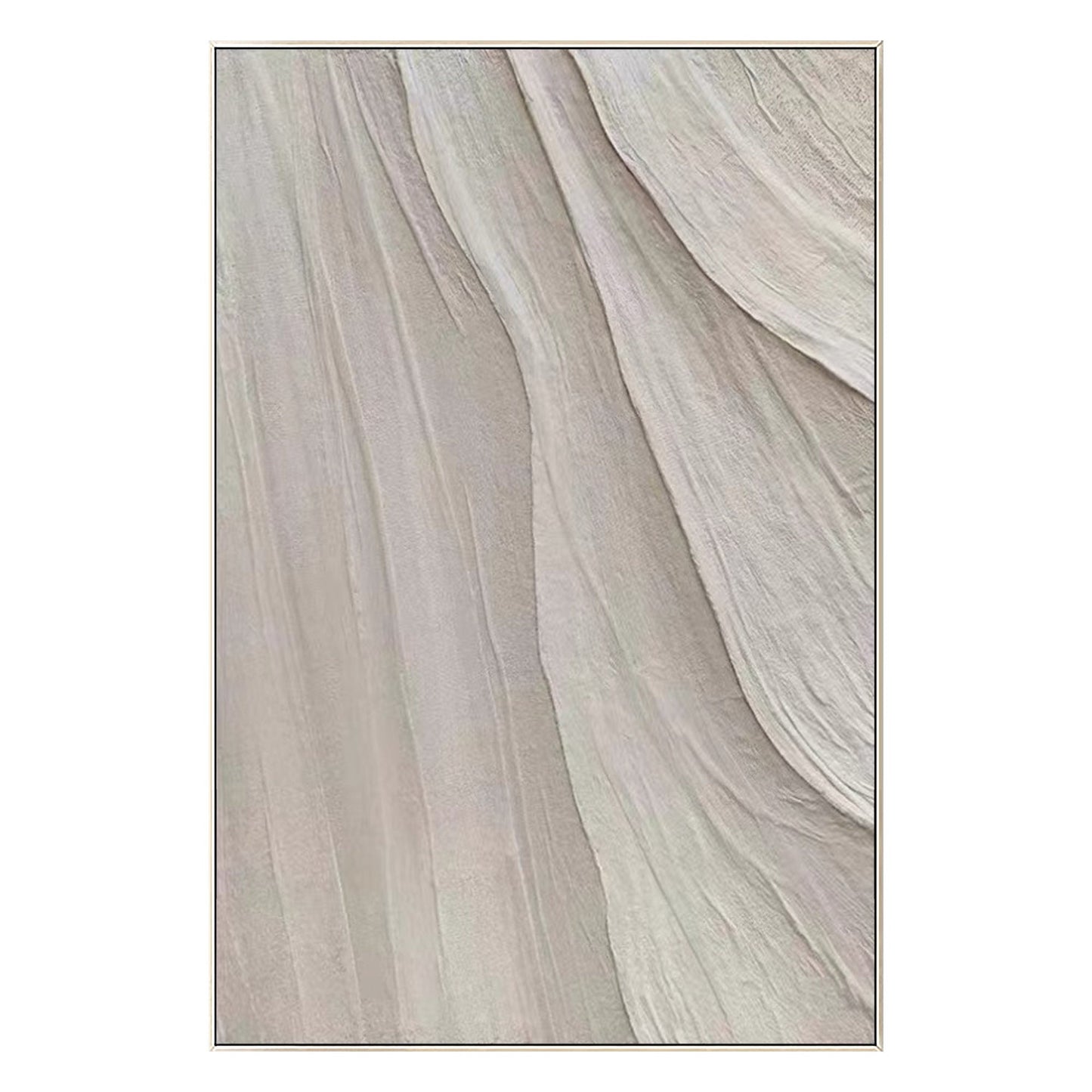 Minimalist Beige Textured Painting: Nordic Modern Framed Wall Art #9