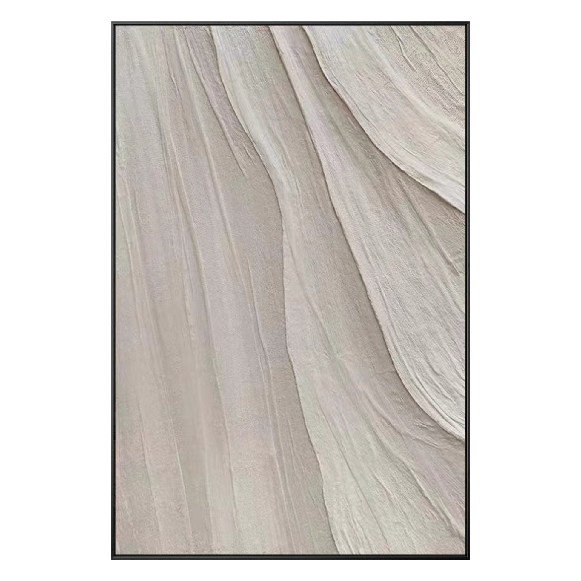 Minimalist Beige Textured Painting: Nordic Modern Framed Wall Art #10