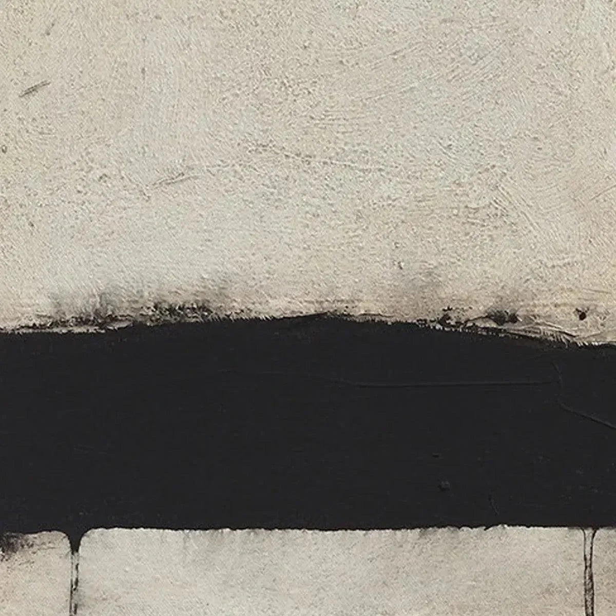 MINIMALIST BLACK AND WHITE LANDSCAPE: Textured Abstract Painting, Vertical Wall Art | rectangular format, hand-painted canvas edge