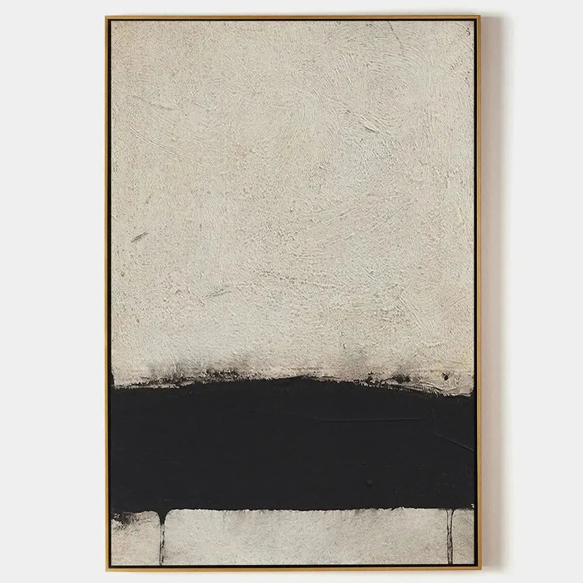 MINIMALIST BLACK AND WHITE LANDSCAPE: Textured Abstract Painting, Vertical Wall Art | hanging in living room, Minimalist wall art