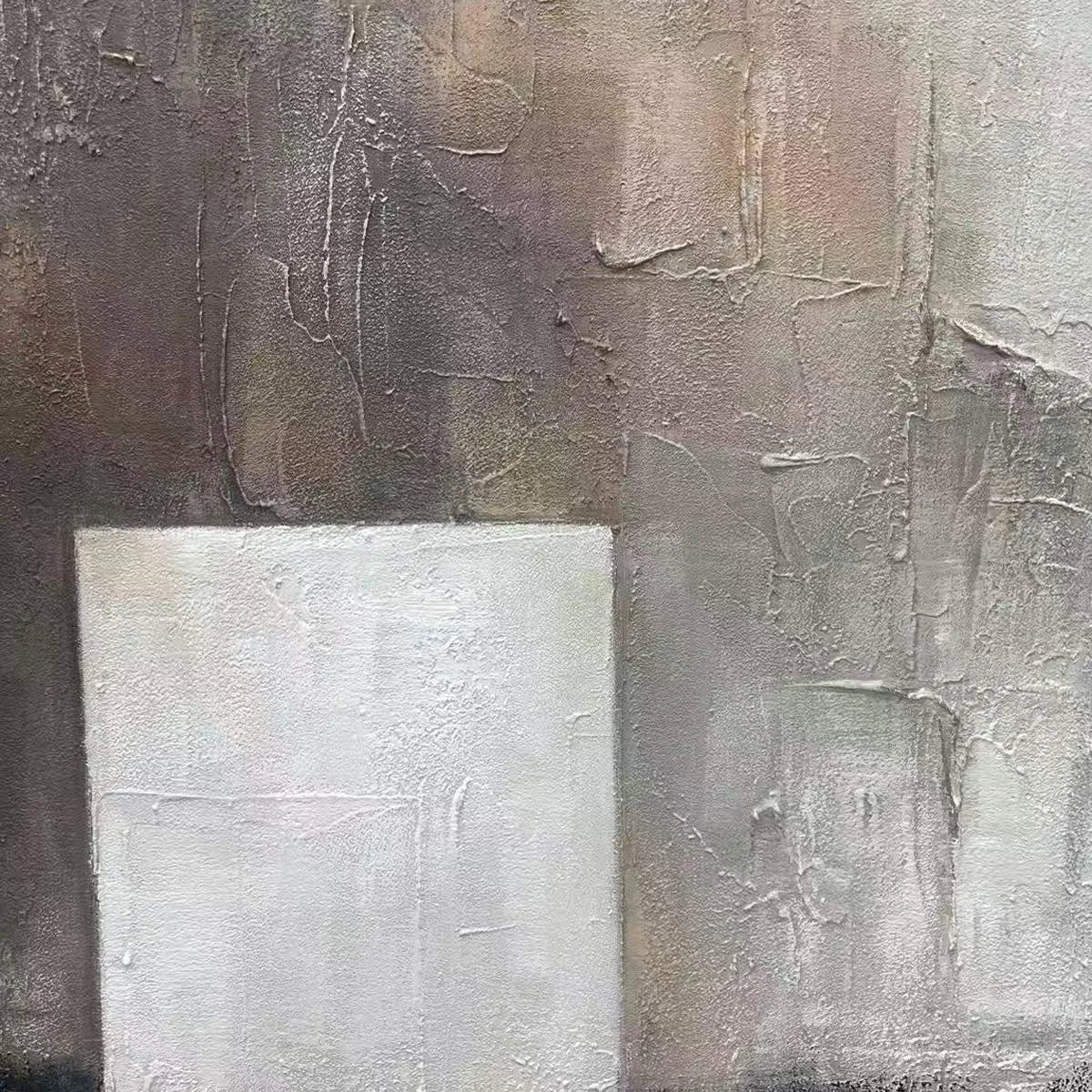 MINIMALIST DOORWAY: Textured Abstract Painting, Vertical Wall Art | rectangular format, hand-painted canvas edge