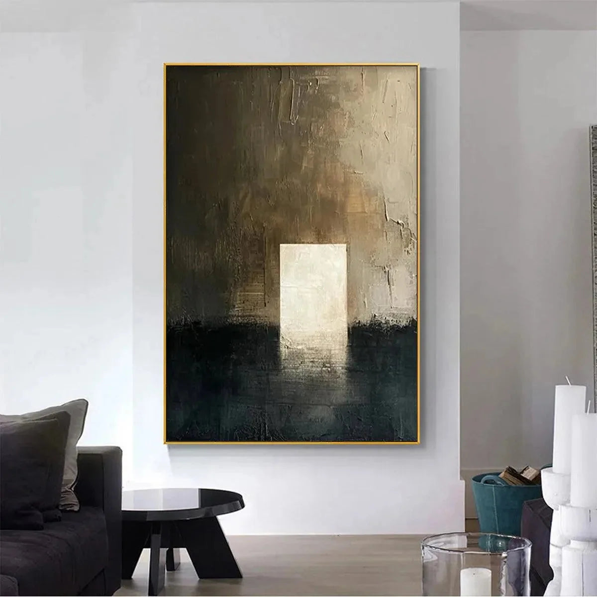MINIMALIST DOORWAY: Textured Abstract Painting, Vertical Wall Art | multi-color palette, original oil on stretched canvas art