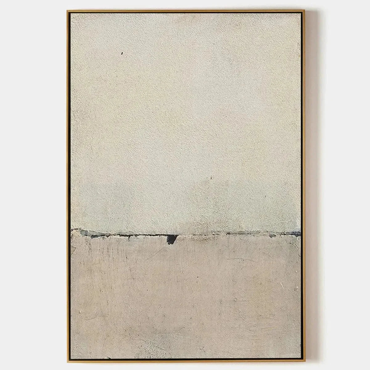 MINIMALIST EARTHSCAPE: Neutral Abstract Landscape Painting, Vertical Wall Art | hanging in living room, Minimalist wall art