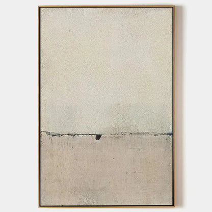 MINIMALIST EARTHSCAPE: Neutral Abstract Landscape Painting, Vertical Wall Art | hanging in living room, Minimalist wall art