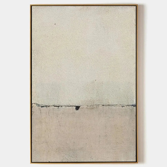 MINIMALIST EARTHSCAPE: Neutral Abstract Landscape Painting, Vertical Wall Art | hanging in living room, Minimalist wall art