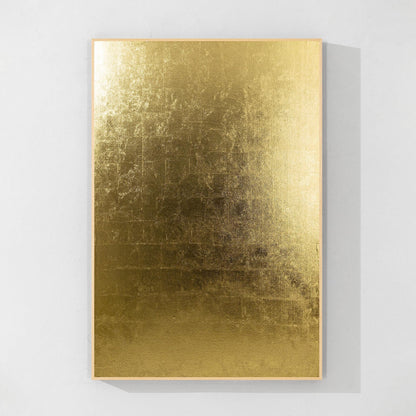 Minimalist Gold Foil Abstract Wall Art, Vertical Large Framed Canvas, Modern Lux #11