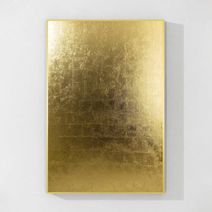 Minimalist Gold Foil Abstract Wall Art, Vertical Large Framed Canvas, Modern Lux #12