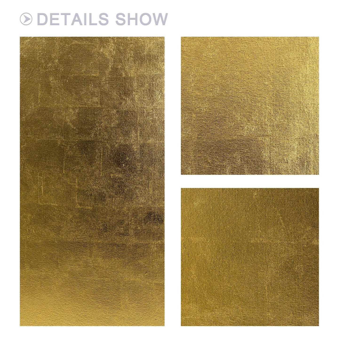Minimalist Gold Foil Abstract Wall Art, Vertical Large Framed Canvas, Modern Lux #8
