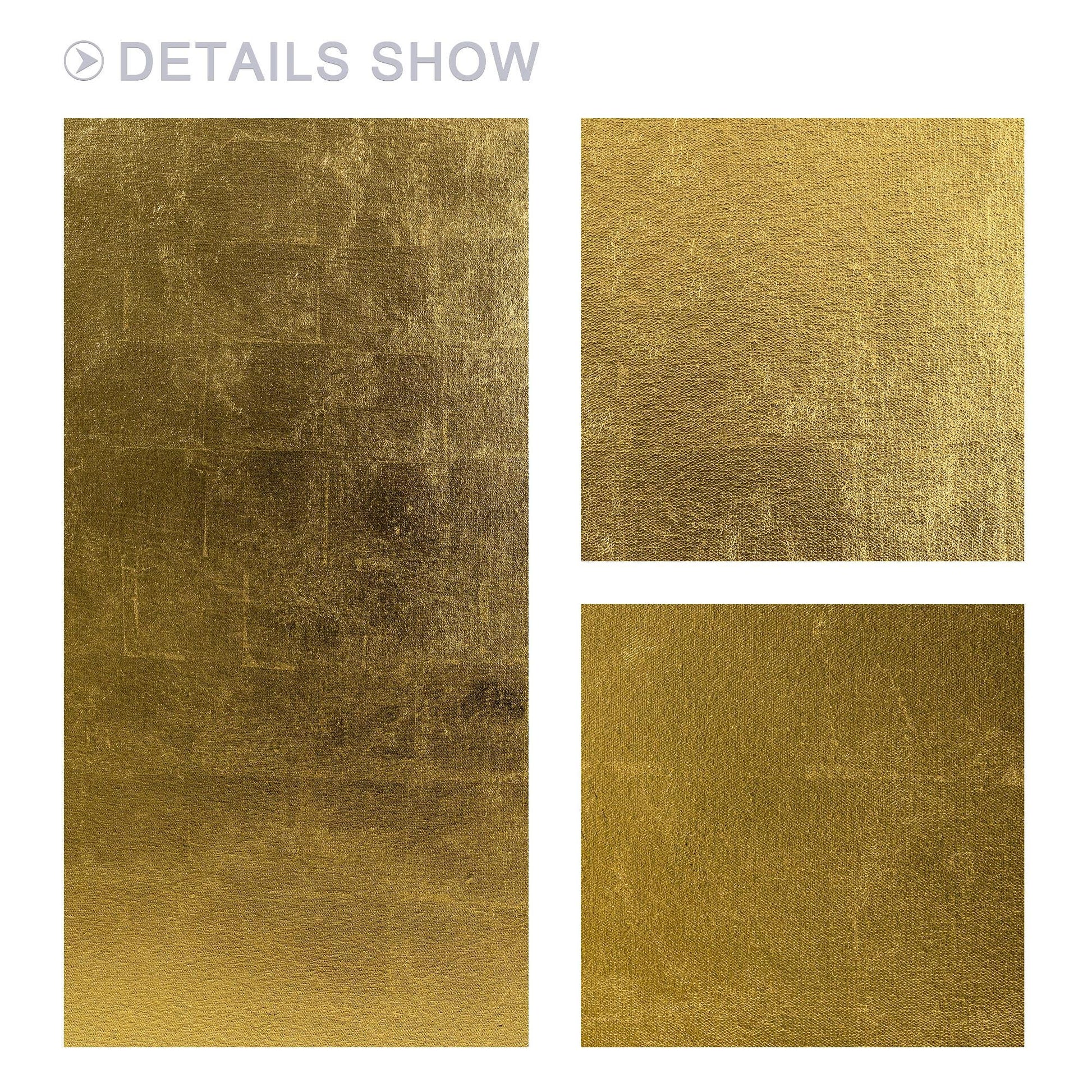 Minimalist Gold Foil Abstract Wall Art, Vertical Large Framed Canvas, Modern Lux #8