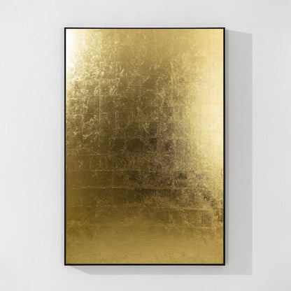 Minimalist Gold Foil Abstract Wall Art, Vertical Large Framed Canvas, Modern Lux #10