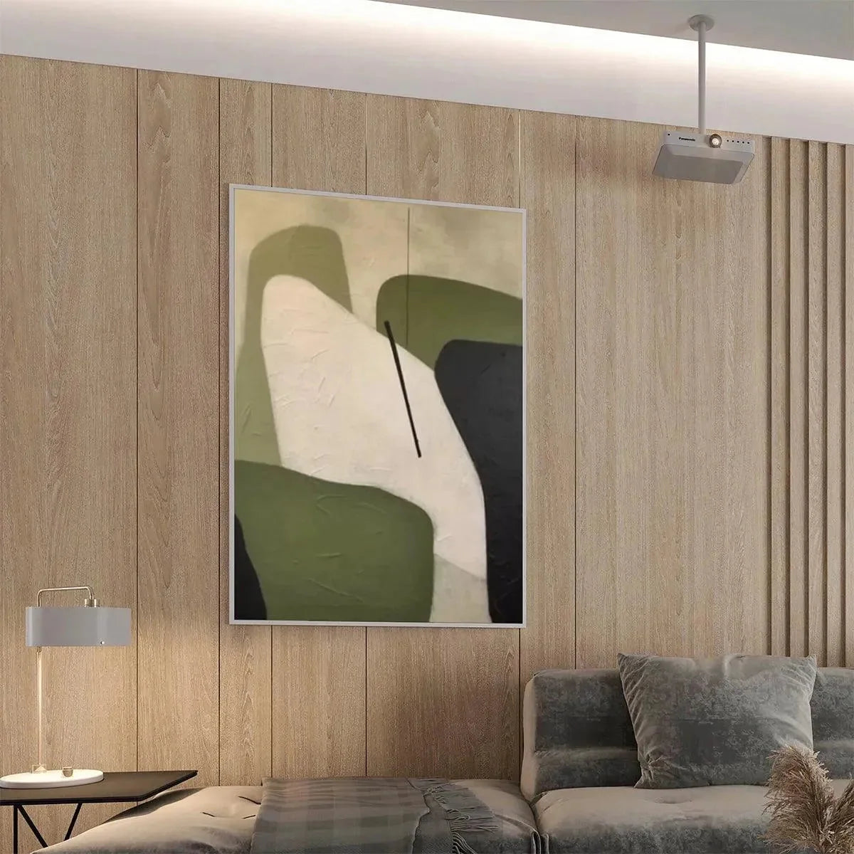 MINIMALIST GREEN ABSTRACT: Modern Abstract Painting, Vertical Wall Art | green palette, original oil on stretched canvas art