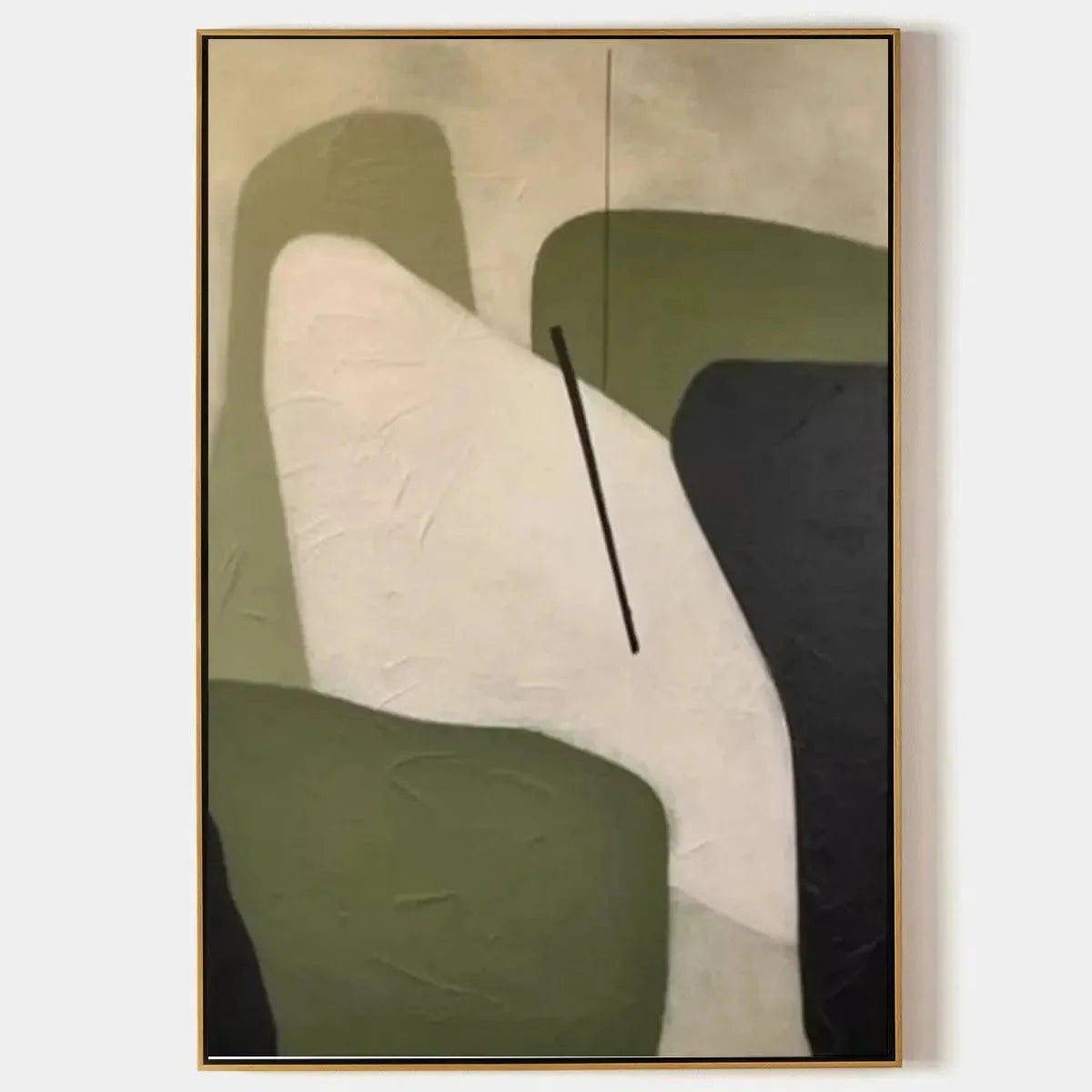 MINIMALIST GREEN ABSTRACT: Modern Abstract Painting, Vertical Wall Art | hanging in living room, Minimalist wall art