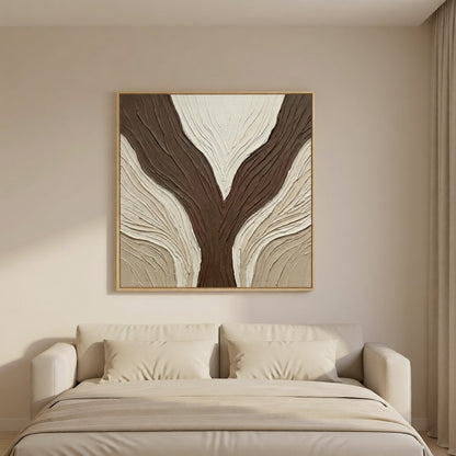Minimalist Neutral Plaster Wall Decor styled in a refined neutral room setting to show wall scale, calm proportion, and interior decor mood.
